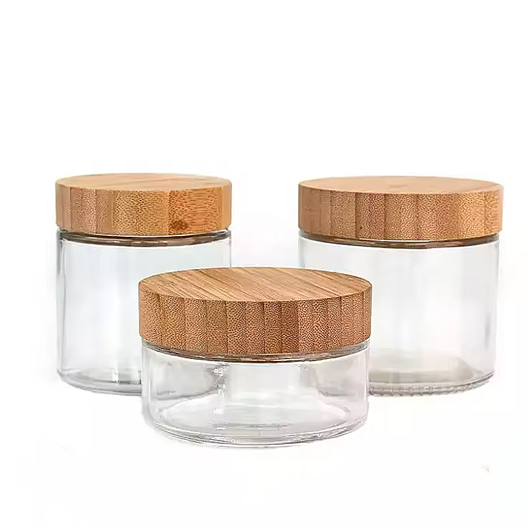 Customizable Tiny Glass Jars with Bamboo Lids for Wholesale Hermetic Meals Storage - Obtainable in 220ml, 300ml, 420ml, 660ml, and 730ml for Honey and Cereals