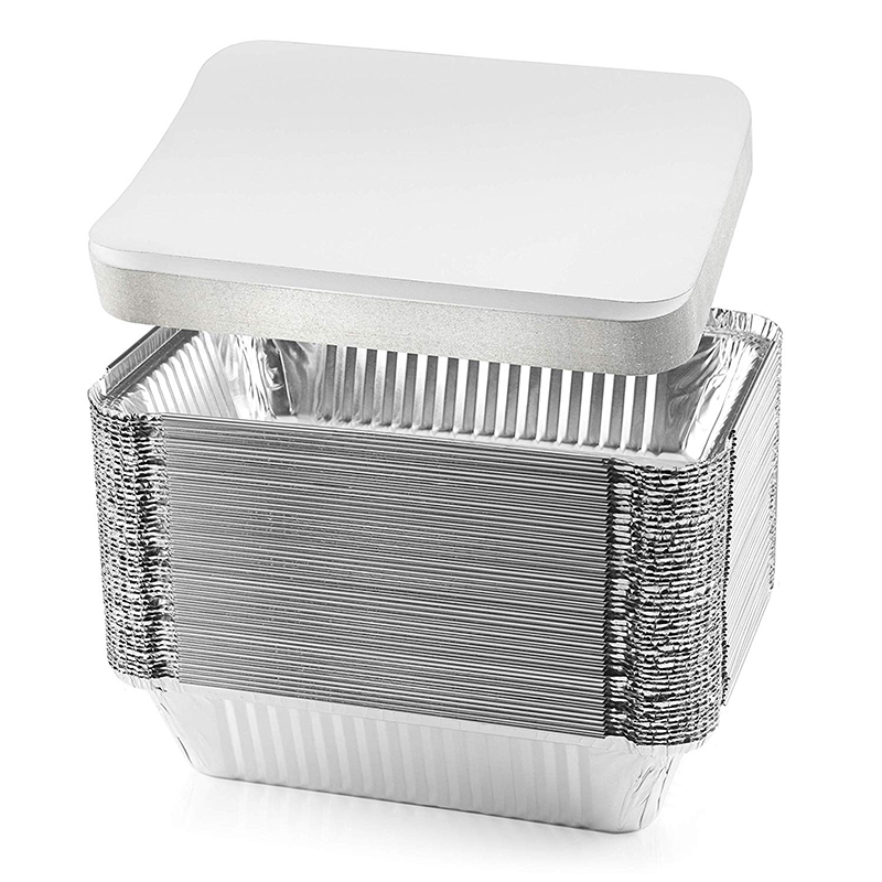 Meals Grade Disposable Aluminum Foil Oven-Protected Containers with Lids for Takeout