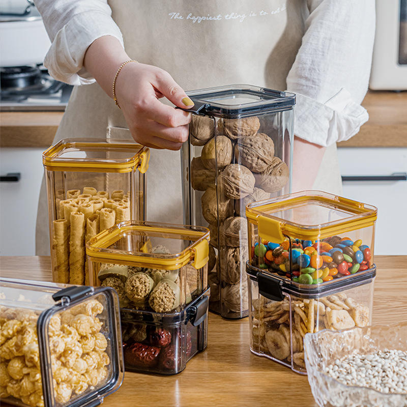 Clear Hermetic Plastic Meals Storage Jar – Kitchen Organizer Container for Airproof Meals Preservation